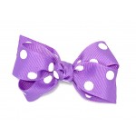 Purple (Lavender) Polka Dots Bow - 3 inch